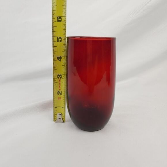 Vintage Anchor Hocking Royal Ruby Red Depression Glass Drinking Tumbler Set of 3 - Picture 6 of 8